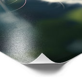 青い目をした白い猫が蝶を見る フォトプリント            (角)