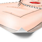 青い目をした真珠の美しい女性 フォトプリント            (角)