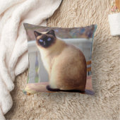 青い目をした美しいシャム猫 クッション (ブランケット)