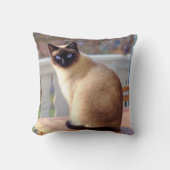 青い目をした美しいシャム猫 クッション (正面)