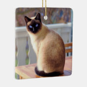 青い目をした美しいシャム猫 セラミックオーナメント (右)
