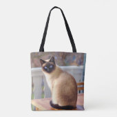 青い目をした美しいシャム猫 トートバッグ (裏面)