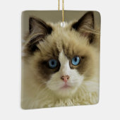 青い目をした美しいラグドール猫 セラミックオーナメント (右)