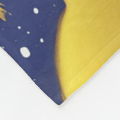 青い目をした美しい黄色い猫 フリースブランケット (角)