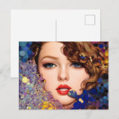 青い目をした金髪の抽象的なイメージ ポストカード (正面/裏面)