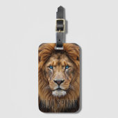 青い目をした雄偉なライオンの顔 | Wildlife Anima ラゲッジタグ (正面縦)