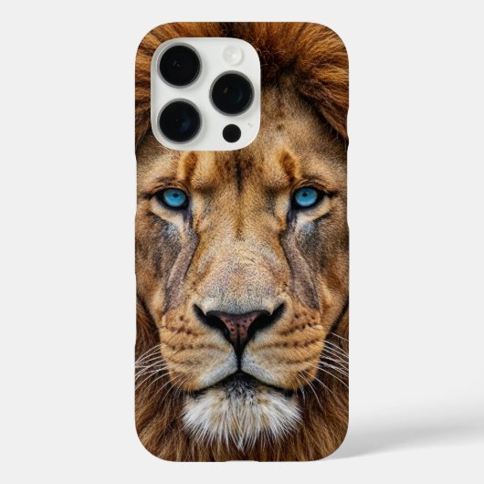 青い目をした雄偉なライオンの顔 | Wildlife Anima Case-Mate iPhoneケース (裏面)