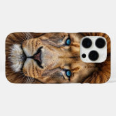 青い目をした雄偉なライオンの顔 | Wildlife Anima Case-Mate iPhoneケース (裏面 (横))
