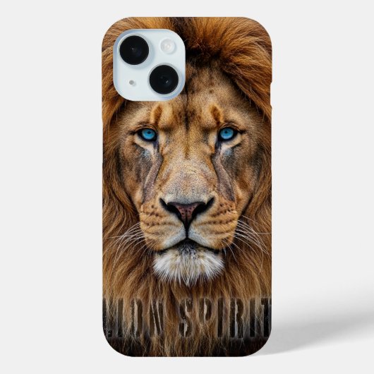 青い目をした雄偉なライオンの顔 | Wildlife Anima Case-Mate iPhoneケース (裏面)