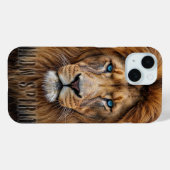 青い目をした雄偉なライオンの顔 | Wildlife Anima Case-Mate iPhoneケース (裏面 (横))