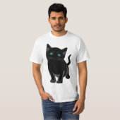 「青い目をした黒猫」 Tシャツ (正面フル)