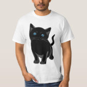 「青い目をした黒猫」 Tシャツ (正面)