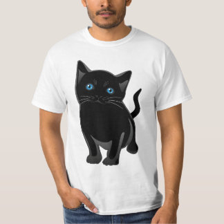 「青い目をした黒猫」 Tシャツ