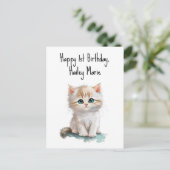 青い目をした1歳の誕生日ねこカスタムキット ポストカード (スタンド正面)