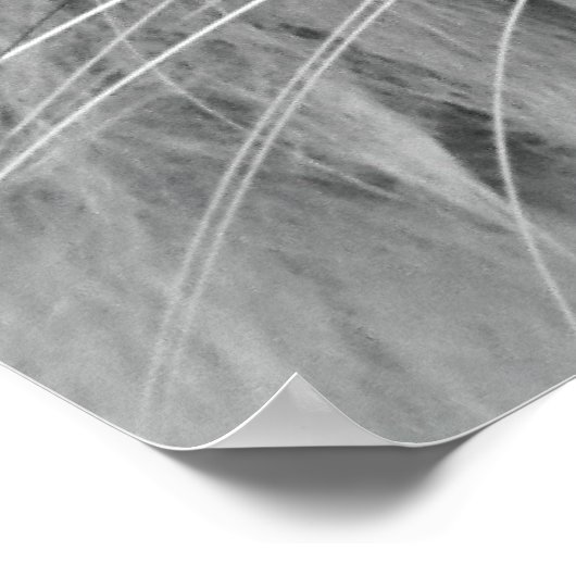 青い目を使った灰色と黒のタビー猫 ポスター (角)