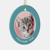 青い目を持つかわいい子ネコ セラミックオーナメント (右)