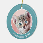 青い目を持つかわいい子ネコ セラミックオーナメント (左)