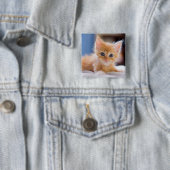 青い目を持つかわいい猫 缶バッジ (インサイチュ)