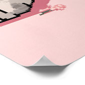 青い目を持つ灰色のラグドール猫のピクセルアート ポスター (角)