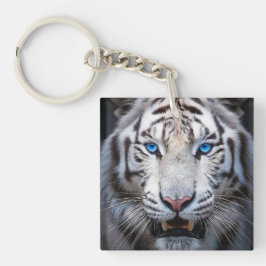 青い目を持つ白い虎 キーホルダー