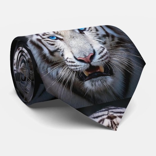 青い目を持つ白い虎 ネクタイ (ロール)