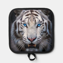 青い目を持つ白い虎 鍋敷き