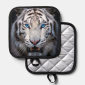 青い目を持つ白い虎 鍋敷き (正面/裏面)