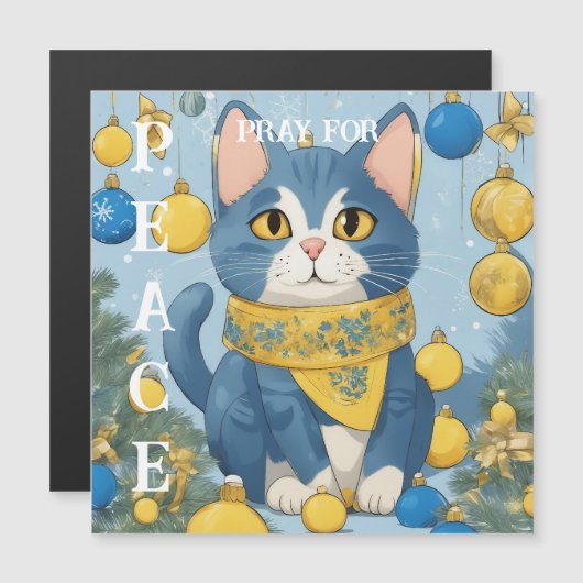 青い目を持つ美しい黄色い猫 – ウクライナ (正面/裏面)