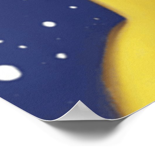 青い目を持つ美しい黄色い猫 – ウクライナ ポスター (角)