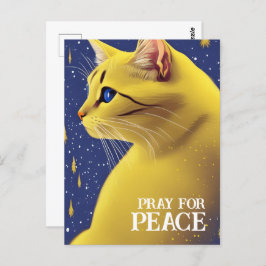 青い目を持つ美しい黄色い猫 – ウクライナ ポストカード