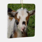 青い目カラフルを持つナイジェリアの矮性山羊 セラミックオーナメント (右)