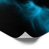 青い目クールを持つ青いライオンポートレート ポスター (角)