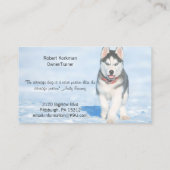 青い目シベリアのハスキー犬の訓練/新郎カード 名刺 (裏面)