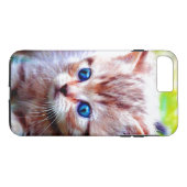 青い目ストライプのの子猫 Case-Mate iPhoneケース (裏面(横))