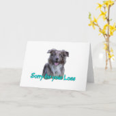 青い目メルレキャトルドッグ哀悼の損失 カード (黄色い花)