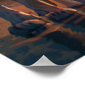 青い目威厳のあるのポスター付き白ライオン ポスター (角)