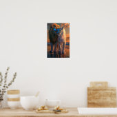 青い目威厳のあるのポスター付き白ライオン ポスター (キッチン)