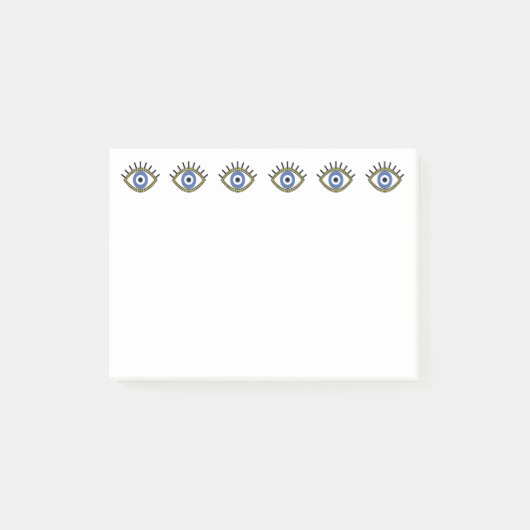 青い目、幸運、ギリシャの邪悪な目の保護 ポストイット (正面)