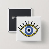 青い目、幸運、悪い目からの保護 缶バッジ (正面&裏面)