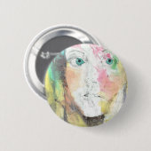 青い目 缶バッジ (正面&裏面)