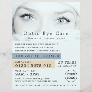 青い目、optician、技術者 チラシ