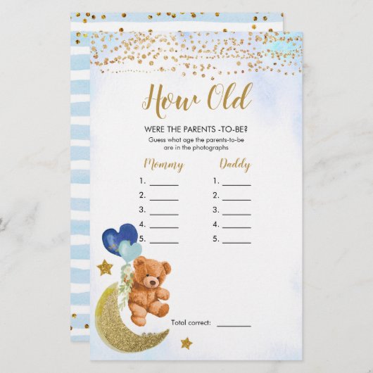 青い真珠の赤ちゃんシャワー何歳だった両親 (正面/裏面)