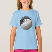 青い眠っているかわいい子犬の写真 Tシャツ (正面)