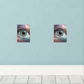 青い眼球フラクタル・アート (ウッドフロア)