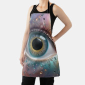 青い眼球フラクタル・アート エプロン (インサイチュ)