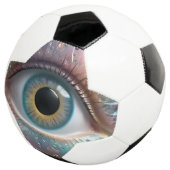 青い眼球フラクタル・アート サッカーボール (3/4)