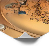 青い眼球フラクタル・アート ポスター (角)