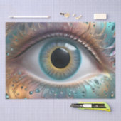 青い眼球フラクタル・アート 薄葉紙 (クラフト)