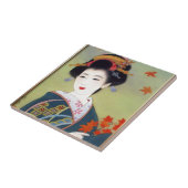 青い着物の日本のな女性 タイル (側面)