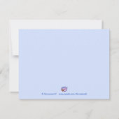 青い睡眠の天使のベビーシャワー招待状 招待状 (裏面)